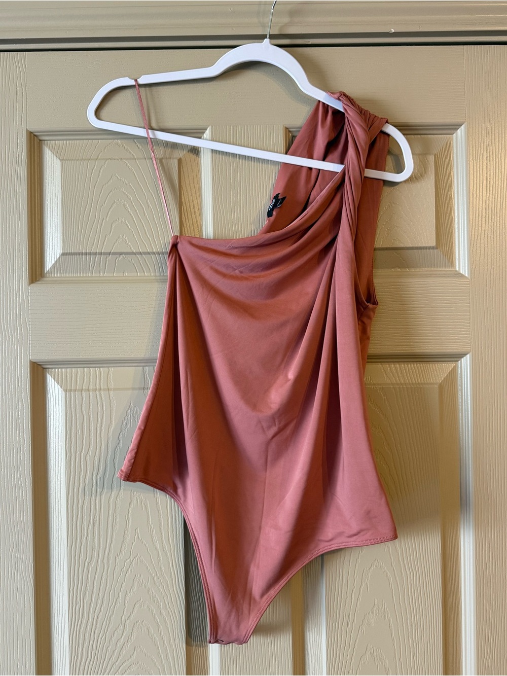 Express Dusty Rose One-Shoulder Bodysuit